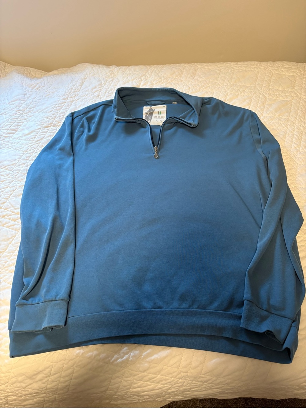 Linksoul Tempus Fugit LS338 Men’s Blue Quarter Zip Pullover Golf Performance